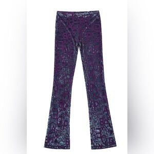 Fashion brand company purple letter pants